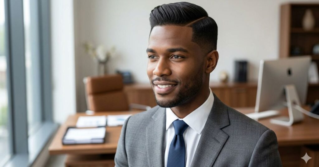 Classic side part haircut