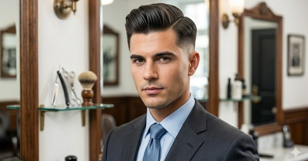 Classic side part haircut