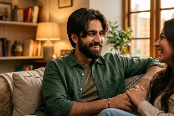 Curtain Cut With Beard Romantic and Relaxed