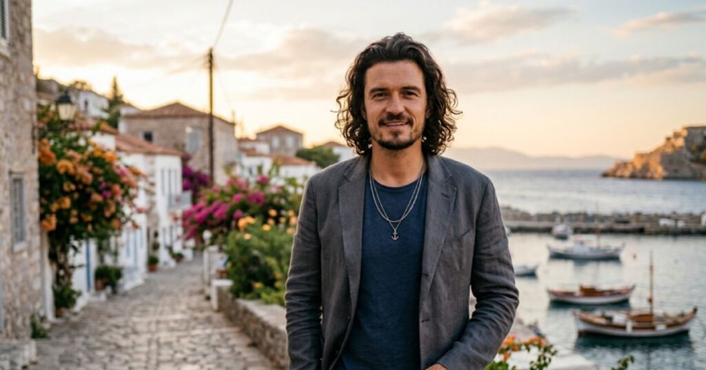 Orlando Bloom Shoulder Length Waves