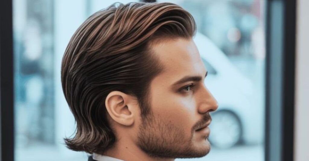 Slick Back Men’s Long Hairstyle