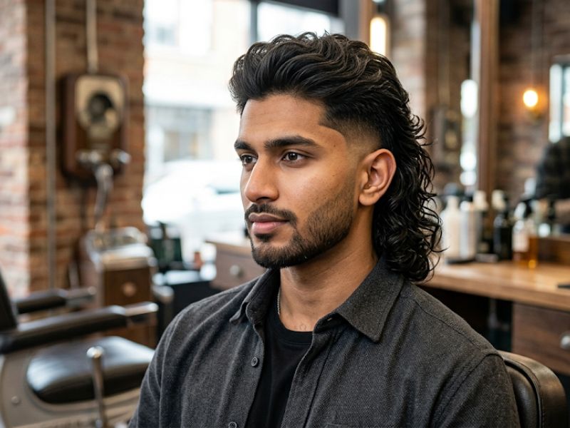 Classic Burst Fade Mullet
